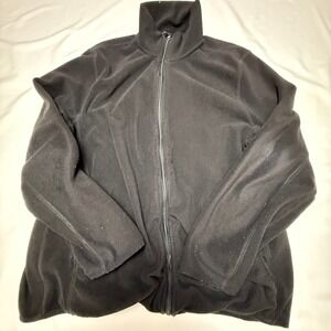 St. John's Bay Full Zip Fleece‎ Jacket Brown Black Minimalist Outdoor Men's M